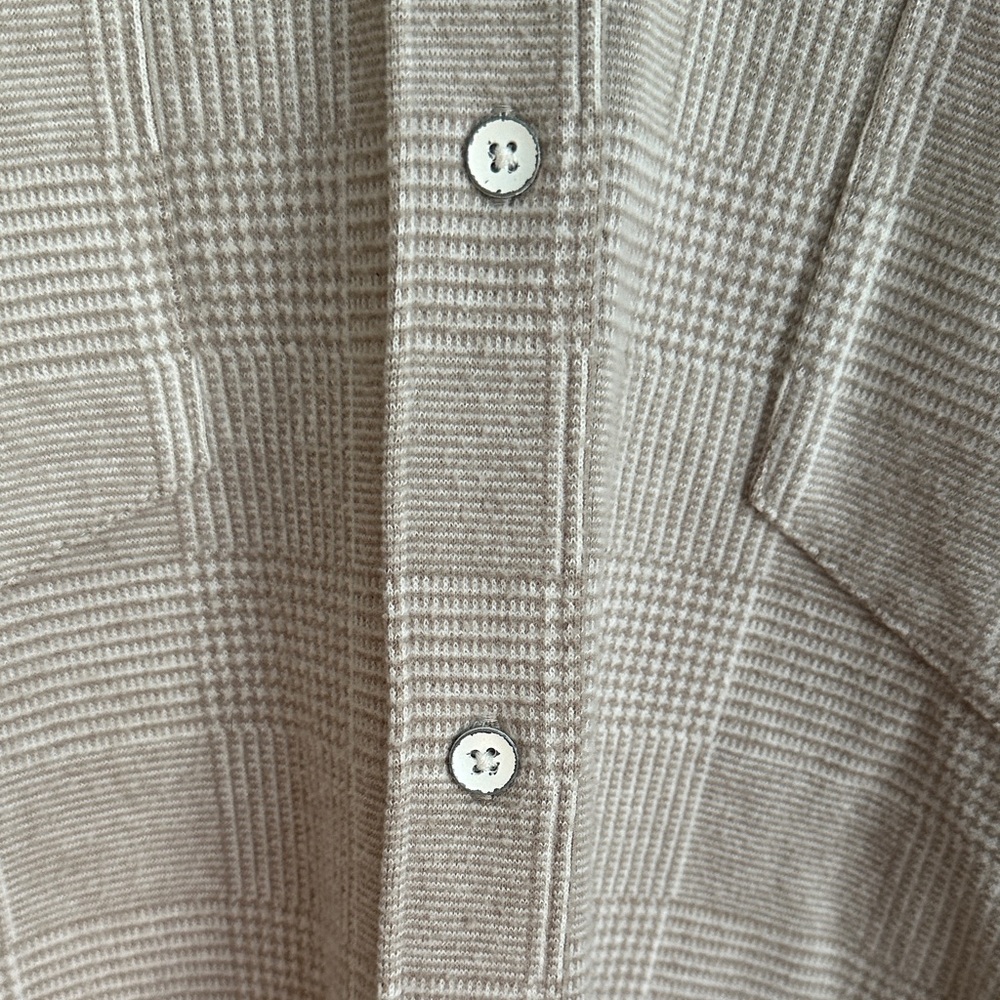 Alpine Men's Casual Beige and Cream Checkered Shirt - Picture 7 of 9